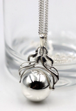 Sterling Silver 925 16mm Plain Ball Spinner Pendant + Necklace Chain -Free post