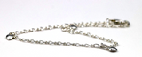 Genuine Sterling Silver 25cm Figaro Anklet + 3 Charm Hearts