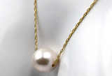 Genuine 9ct Yellow Gold Curb Necklace Chain 43cm Freshwater Pearl