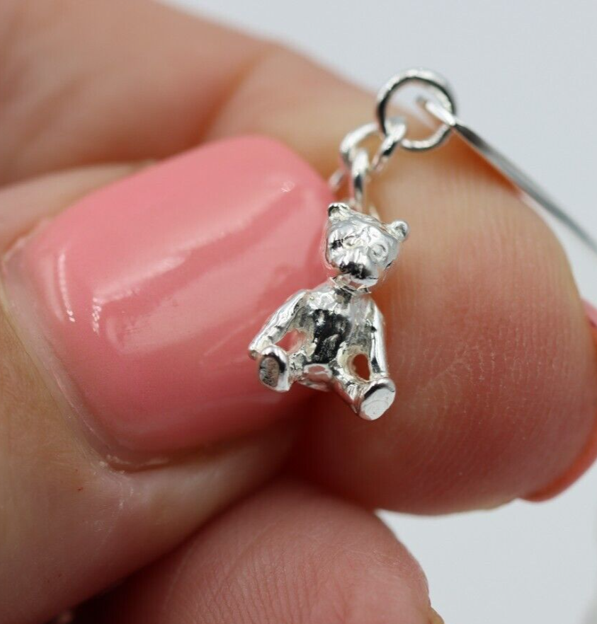 Genuine 925 Sterling Silver Teddy ID Baby Bracelet - Free engraving