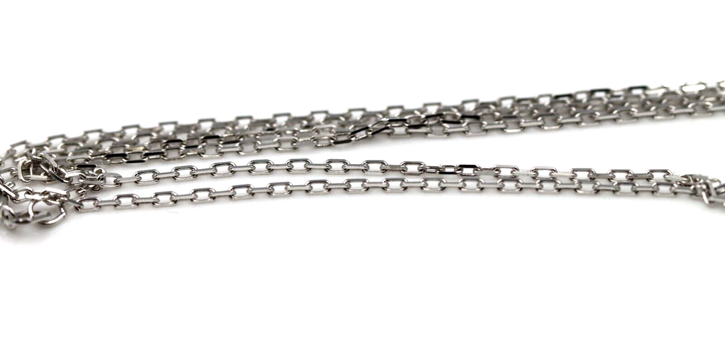 Genuine 14ct White Gold Thin Cable Chain Necklace 1.9grams 45cm- Free post