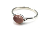 Sterling Silver 925 Natural Pink Rose Quartz Solid 925 Ring * Choose your size