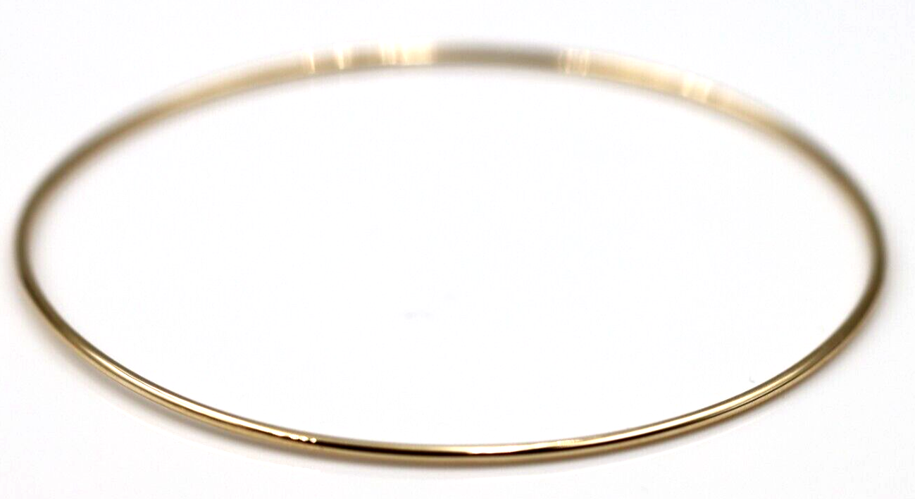 Genuine 9ct 9kt SOLID Yellow, Rose or White Gold Thin 1.3mm GOLF bangle 60mm inside diameter