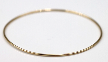 Genuine 9ct 9kt SOLID Yellow, Rose or White Gold Thin 1.3mm GOLF bangle 65mm inside diameter