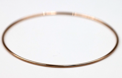 Genuine 9ct 9kt SOLID Yellow, Rose or White Gold Thin 1.3mm GOLF bangle 60mm inside diameter