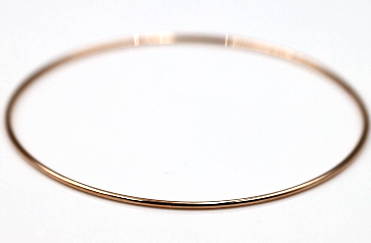 Genuine 9ct 9kt SOLID Yellow, Rose or White Gold Thin 1.3mm GOLF bangle 65mm inside diameter