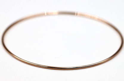 Genuine 9ct 9kt SOLID Yellow, Rose or White Gold Thin 1.3mm GOLF bangle 60mm inside diameter