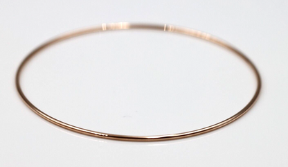 Genuine 9ct 9kt SOLID Yellow, Rose or White Gold Thin 1.3mm GOLF bangle 60mm inside diameter