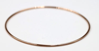 Genuine 9ct 9kt SOLID Yellow, Rose or White Gold Thin 1.3mm GOLF bangle 60mm inside diameter