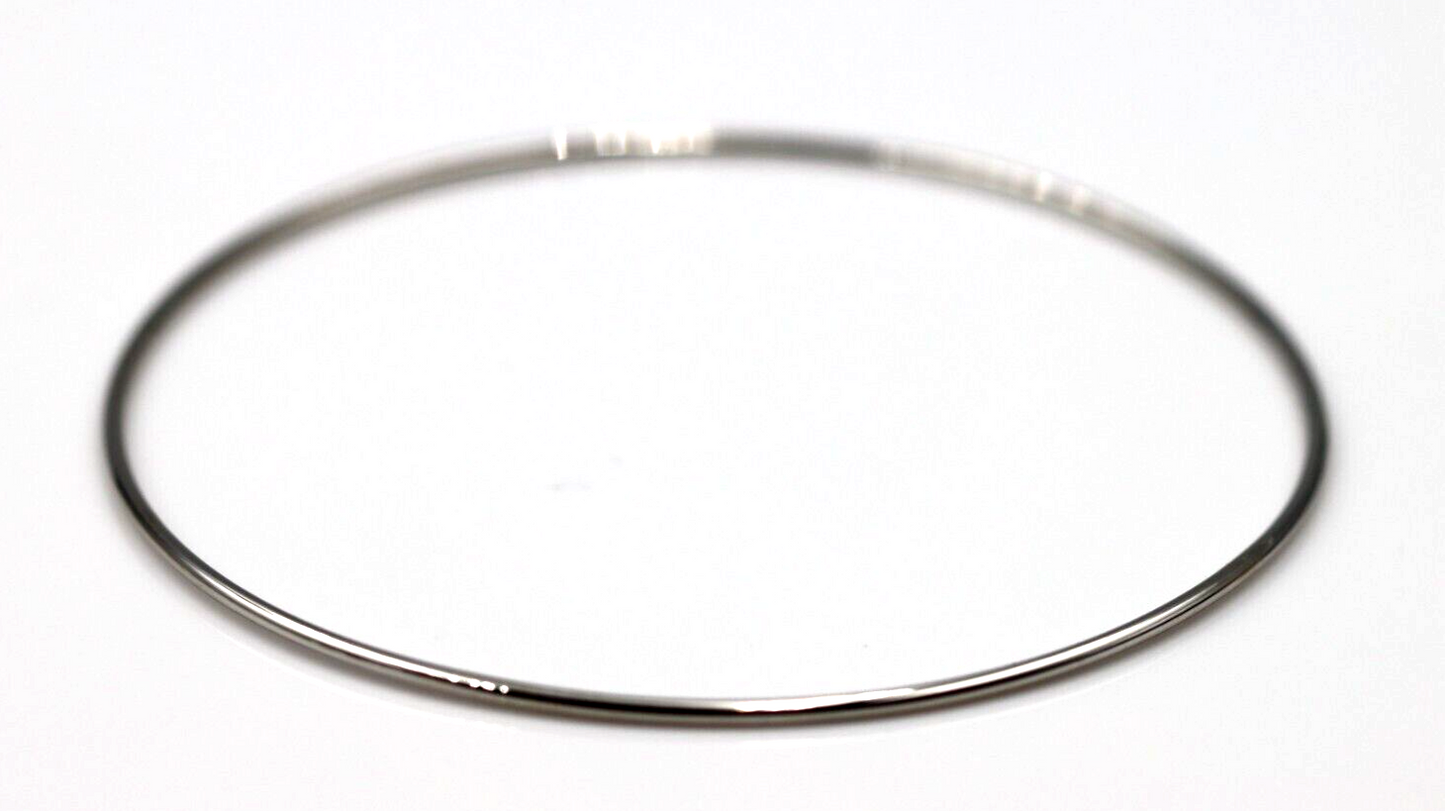 Genuine 9ct 9kt SOLID Yellow, Rose or White Gold Thin 1.3mm GOLF bangle 65mm inside diameter