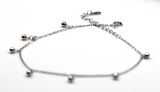 Genuine Sterling Silver 24cm Anklet + 7 Ball Charms