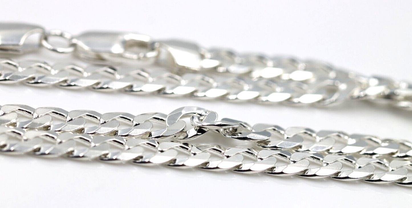 Sterling Silver 925 5.5mm Flat Kerb Curb Chain Chain Necklace 50cm 24g (last one)