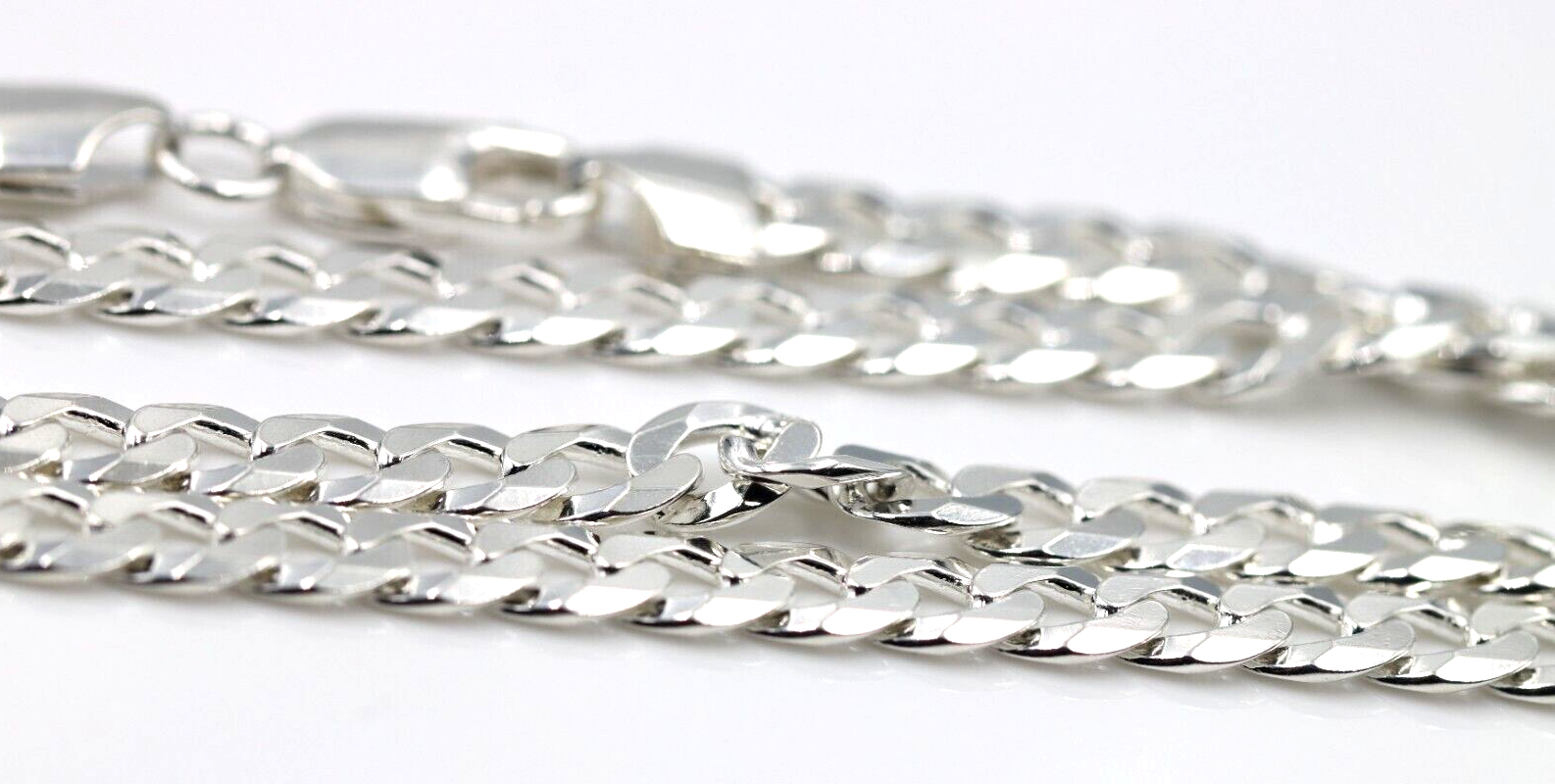 Sterling Silver 925 5.5mm Flat Kerb Curb Chain Chain Necklace 50cm