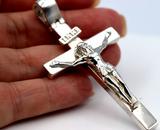 Genuine Very Large Super Heavy Sterling Silver 925 Crucifix Cross Pendant 31g