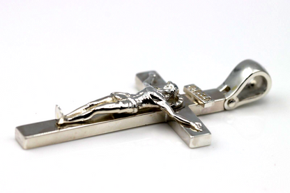 Genuine Very Large Heavy Sterling Silver Crucifix Cross Pendant