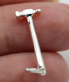 Sterling Silver Solid Builder Tool Hammer Pendant / Charm-Free post