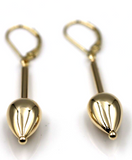 Genuine New 9ct 9k Yellow Gold Large Teardrop Dangle Continental Hook Earrings