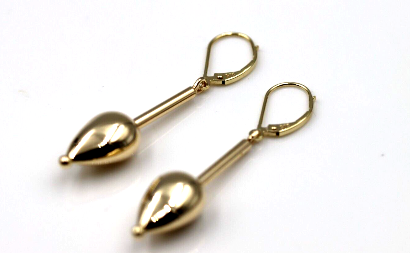 Genuine New 9ct 9k Yellow, Rose or White Gold Large Teardrop Dangle Continental Hook Earrings