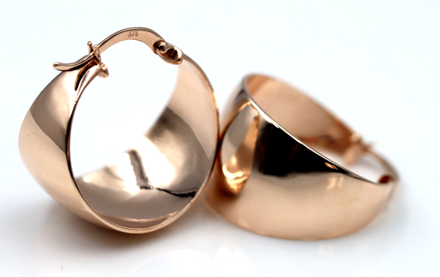 9ct rose gold discount hoops
