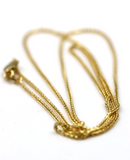Genuine Solid 9ct 9k Yellow Gold Fine Spiga Ladies Necklace 55cm -Free post