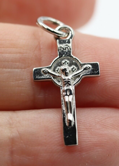 Genuine Full Solid New 9ct 9K Yellow, Rose or White Gold Catholic Crucifix Cross Pendant