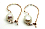 Genuine New 9ct 9k Rose Gold 10mm White Baroque Freshwater Pearl Earrings