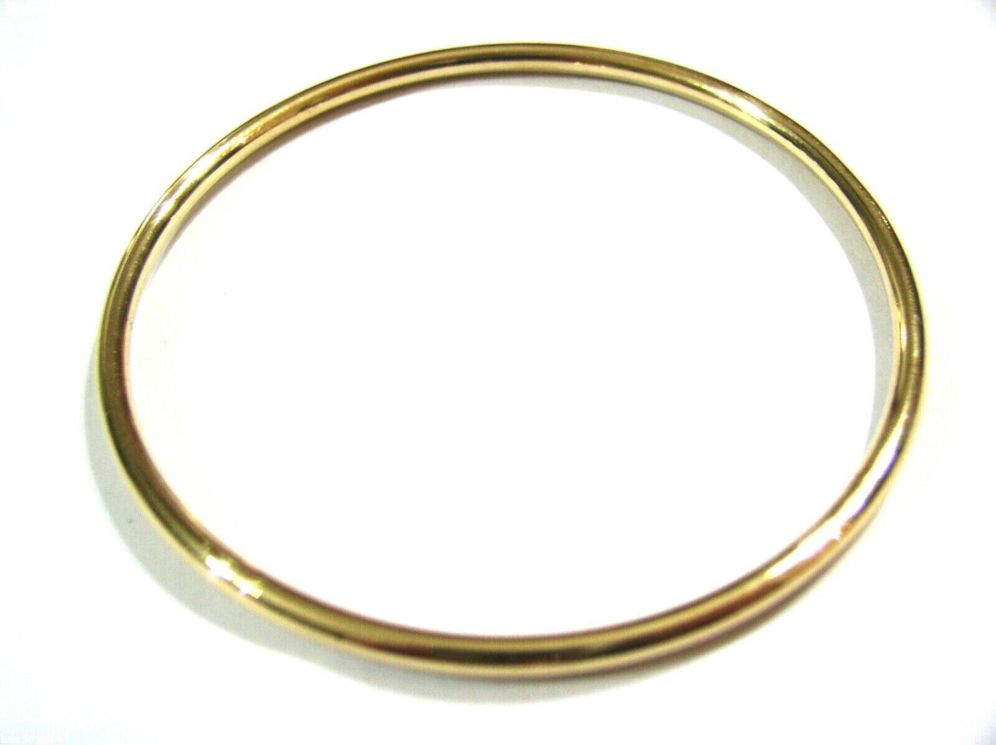 Genuine 9ct 9kt FULL SOLID Heavy Yellow gold 3mm wide GOLF bangle 65mm inside diameter