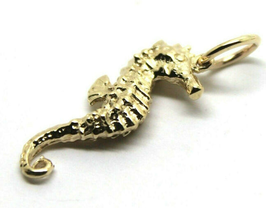 Kaedesigns, Genuine 9ct Yellow Or Rose Or White Gold Or Silver 3D Seahorse Charm