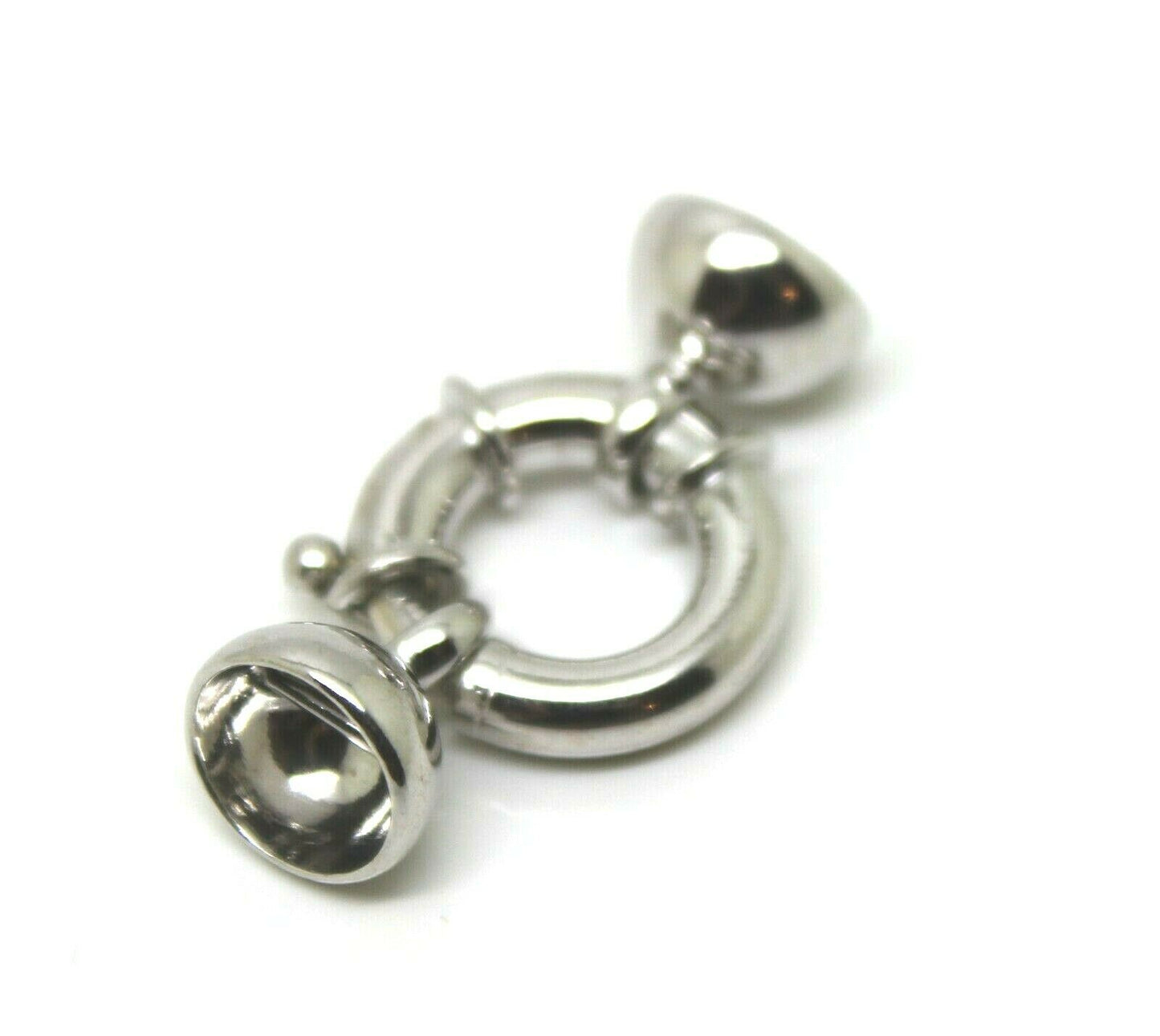 Sterling Silver Bolt Ring Clasp 18mm x 4mm Oval Caps Necklace Catch