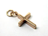 Kaedesigns, Genuine Solid Thin 9ct 9K Yellow, Rose or White Gold Plain Cross Pendant Double Bail