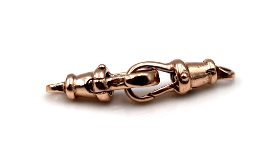 1 PAIR -  Genuine 18kt 18ct Solid Yellow or Rose Gold Rotating Albert Swivel Clasp 17mm Size (Copy)