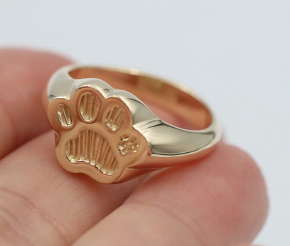 Kaedesigns New Size 7.5 / P 9ct Yellow, Rose or White Gold Dog / Animal Paw Ring