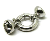 Sterling Silver 925 Bolt Ring Clasp 16mm x 4mm Oval Caps Necklace Catch