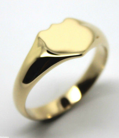 Genuine Heavy 375 Solid 9ct 9k White Or Rose Or Yellow Gold Shield Signet Ring