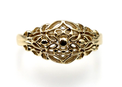 Size I Kaedesigns New Genuine 9ct Yellow, Rose or White Gold 8mm Filigree Ring