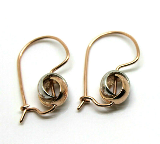 Kaedesigns New Genuine 9ct 8mm Rose & White Gold Belcher Spinning Earrings