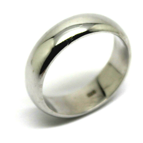 Genuine Solid 9ct White Gold Wedding Band Ring Size J 6mm