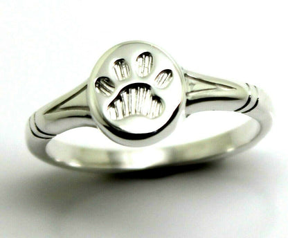 Genuine Size N Sterling Silver Dog / Animal Signet Paw Ring