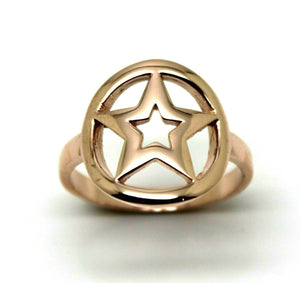 Size M 1/2 -Solid Genuine 9ct Rose Gold Star Circle Dress Ring