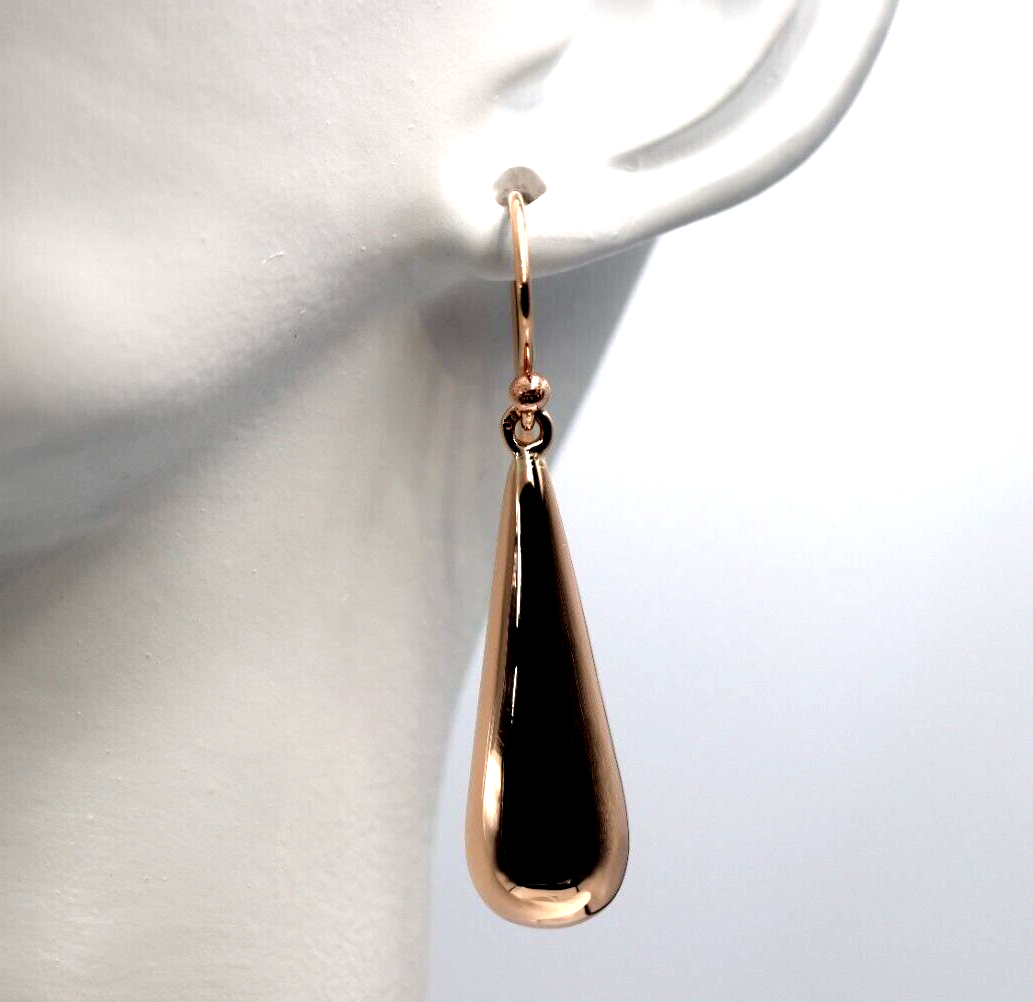 Kaedesigns Genuine 9ct 9kt Solid Yellow, Rose or White Gold Half Teardrop Hook Earrings