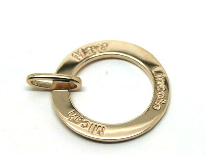 Genuine 9ct Yellow or Rose or White Gold Personalised & Engraved Circle Pendant