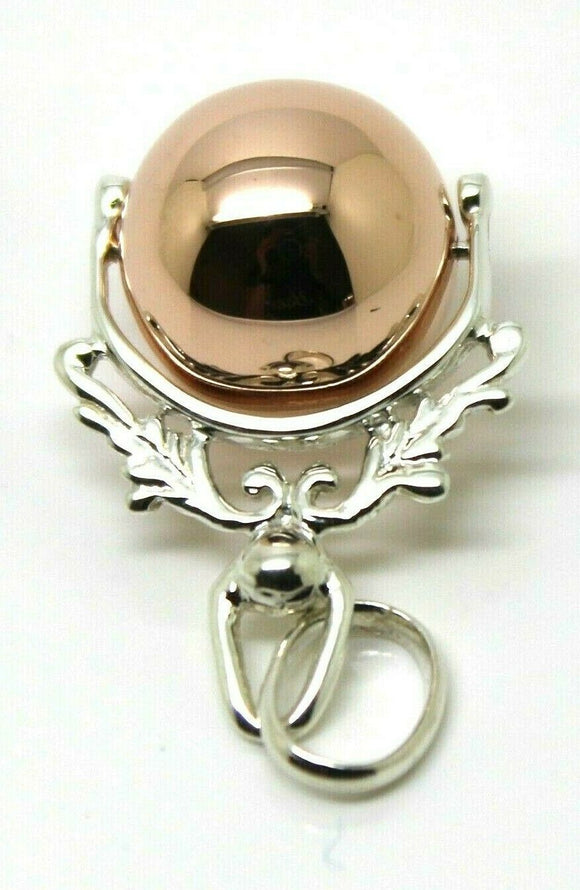 Kaedesigns Genuine 9ct 9kt Rose Gold + Solid Silver Spinner Ball Pendant
