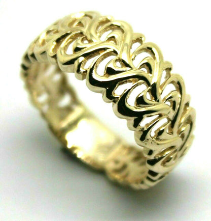 Genuine  9ct 375 Solid Rose Or Yellow Or White Gold Flower Filigree Ring In Your Size