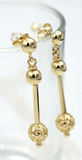 9ct Yellow, Rose or White Gold Spinning 6mm Plain + 8mm Filigree Ball Stud Earrings