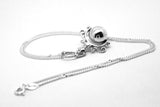 Kaedesign, Sterling Silver Chain Kerb 50cm Necklace & Ball Spinner Pendant