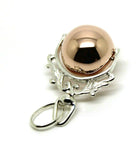 Kaedesigns Genuine 9ct 9kt Rose Gold + Solid Silver Spinner Ball Pendant