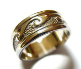 Kaedesigns New Genuine Solid 9ct 9kt Yellow, Rose or White Gold Mens Surf Wave Ring Size X 258