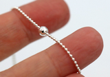 Sterling Silver 925 Thin 1.2mm and 4mm ball bracelet 19cm long