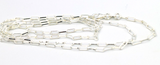 Sterling Silver Paper Clip Link Rectangular Link Chain Necklace Pendant 50cm, 60cm or 75cm Long * Free post