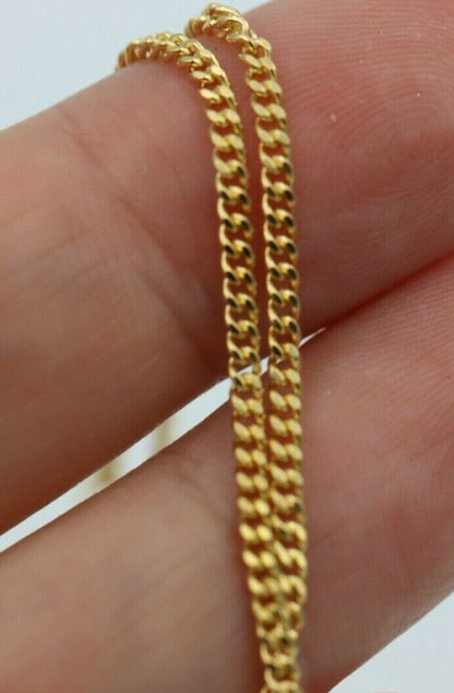 Genuine 9ct Yellow Gold Curb Kerb Necklace / Chain 4.4grams 50cm